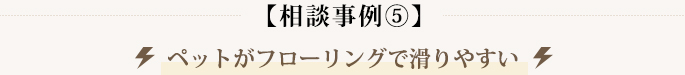 【相談事例⑤】ペットがフローリングで滑りやすい